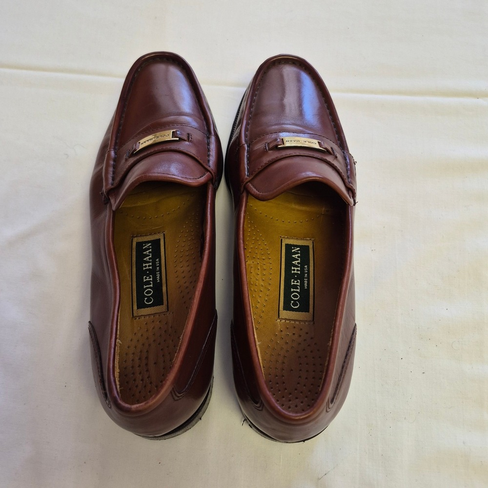 Cole Haan Mens Brown Leather Loafers Dress Shoes Size 8 D Made in USA